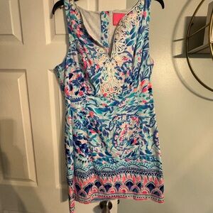 Lilly Pulitzer Blue and Pink Midi Dress